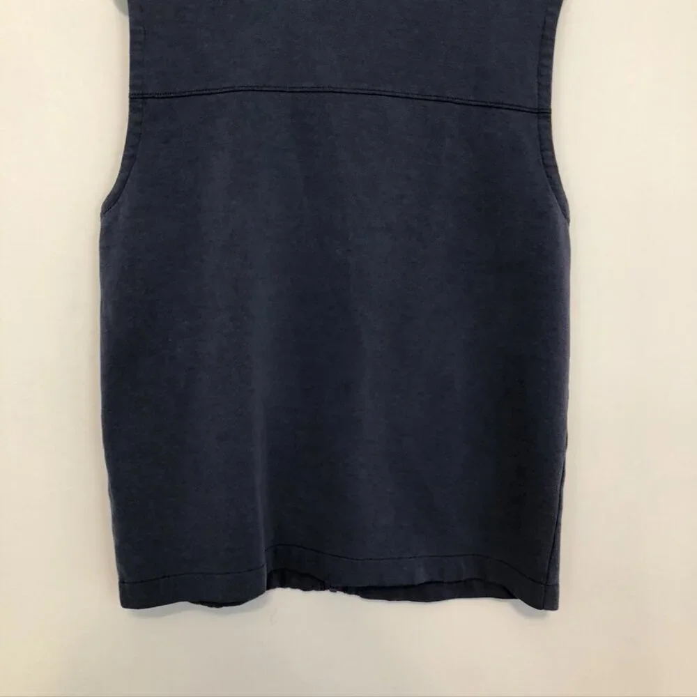 BONOBOS Mens Daily Grind Vest Blue Full Zip Sleeveless Cotton Etc SLIM FIT Small